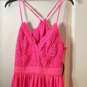 Hot Pink Maxi Dress w/Built In Sleep